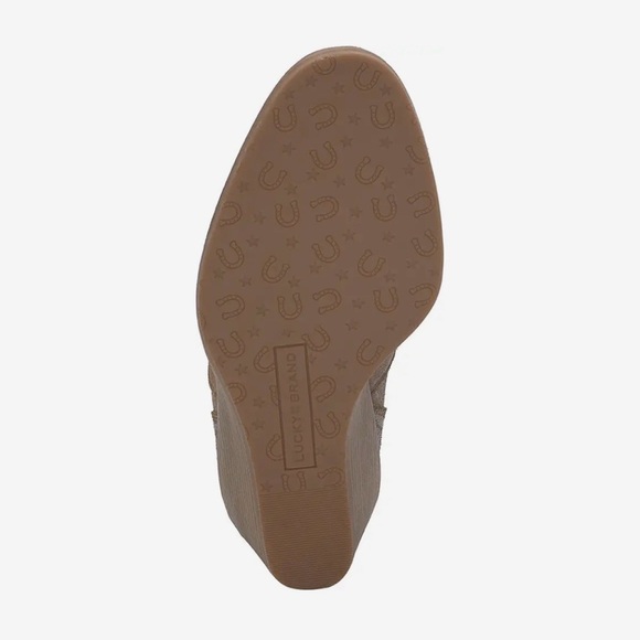 Lucky Brand Fall Wilano Suede Desert Palm Career Stacked Wedge Heel Boots NWT 10 - Picture 3 of 12